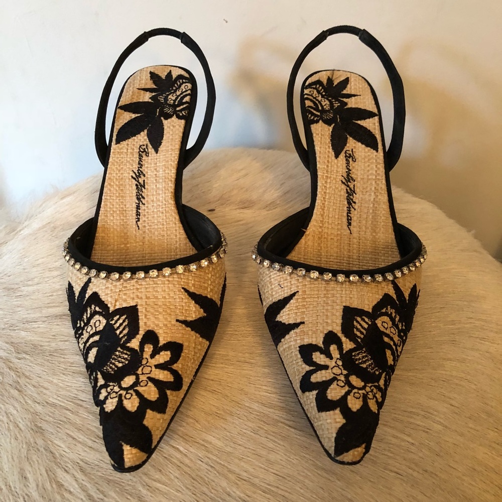 Beverly Hoffman Slingback Kitten Heels - Size 8.5